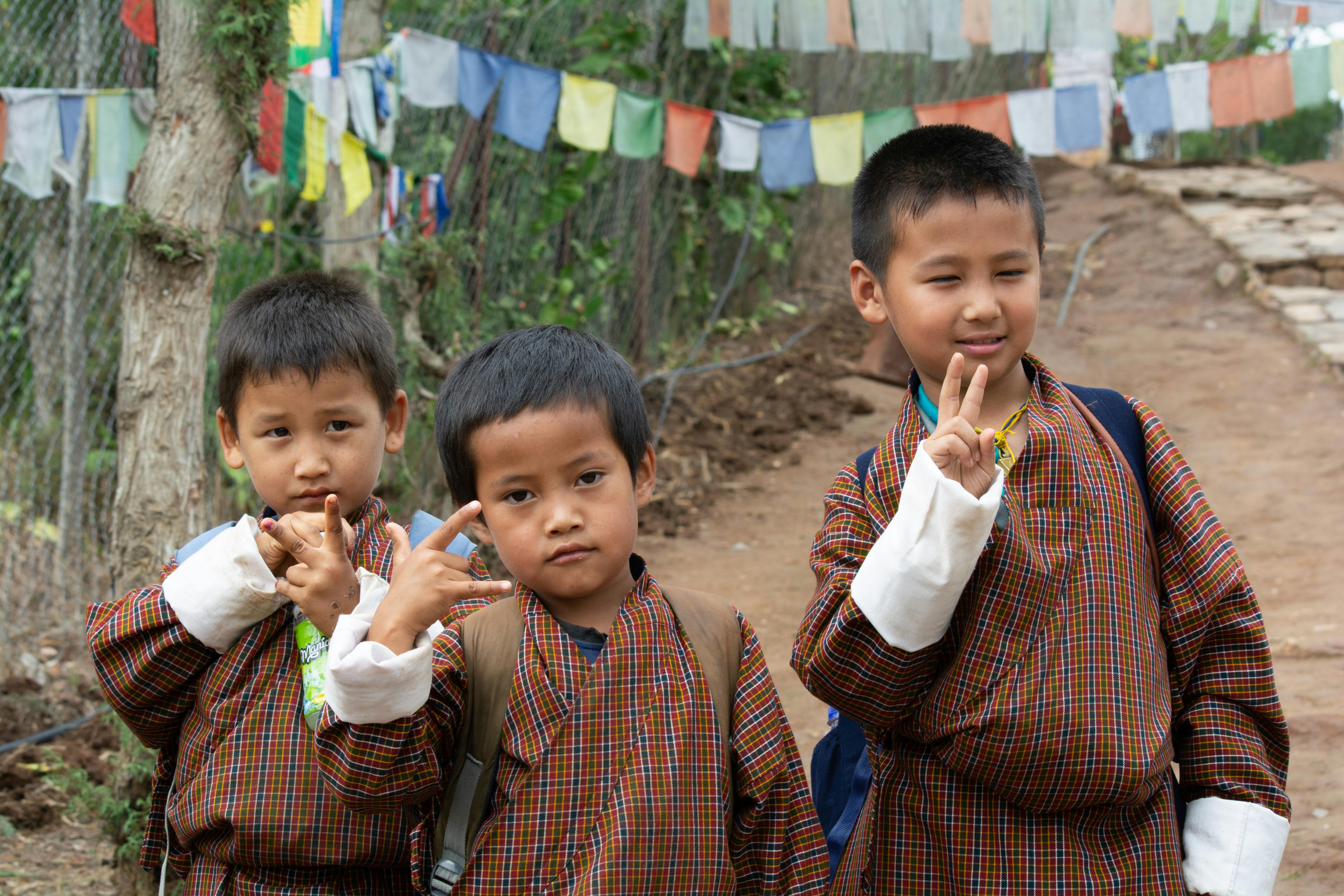 Group of Bhutanese children